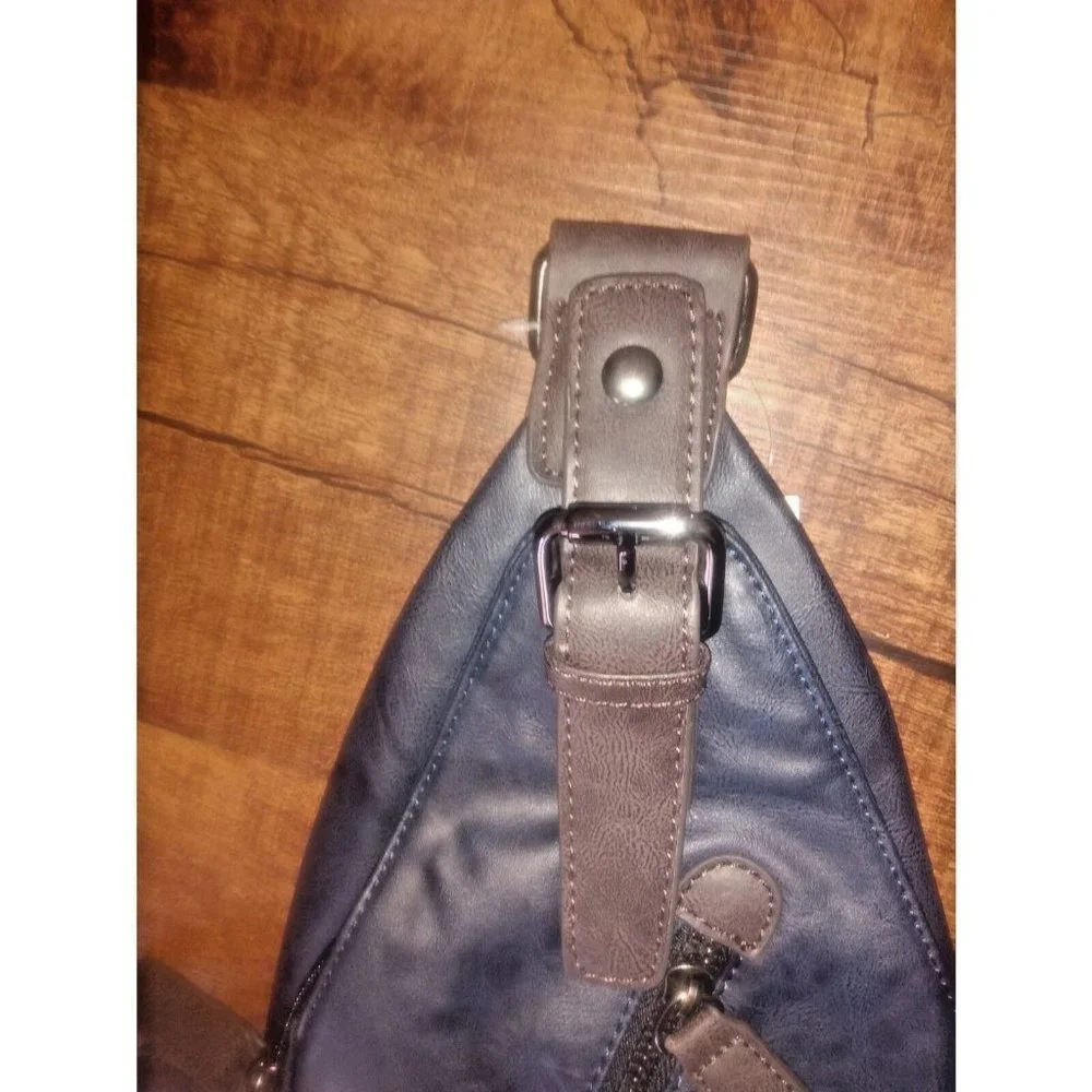 Vegan Leather Crossbody Sling Bag Backpack Chest Pack Unisex NWT